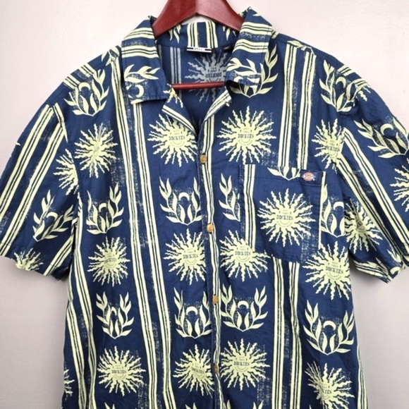 DICKIES Kelso Air Force Blue Short Sleeve Button-up Shirt Mens‎ Size XL Preppy - Picture 5 of 16